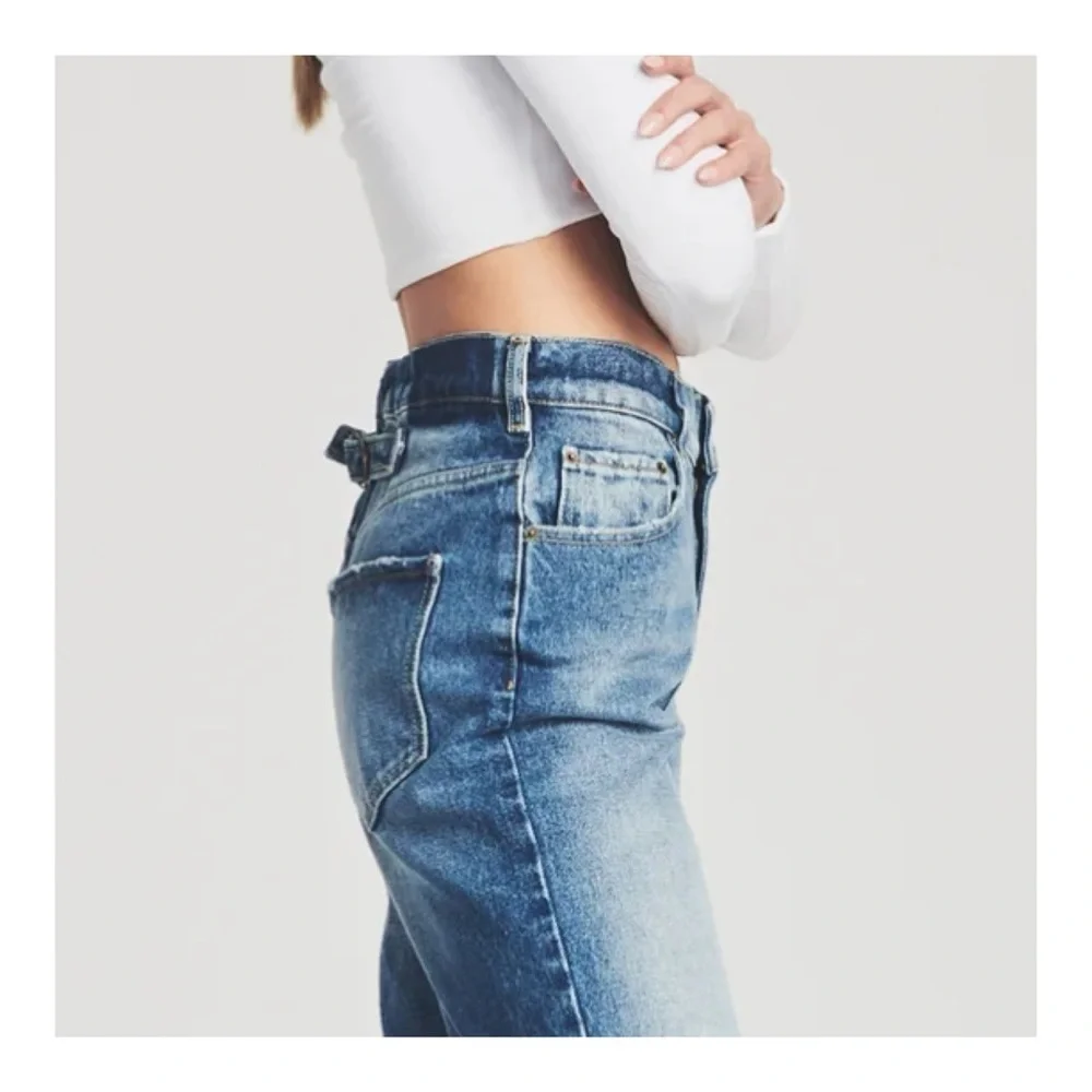 SER.O.YA Maggie Mid Rise 90s Style High Waist Vintage Straight Jean In Mojave 26 - Picture 3 of 14